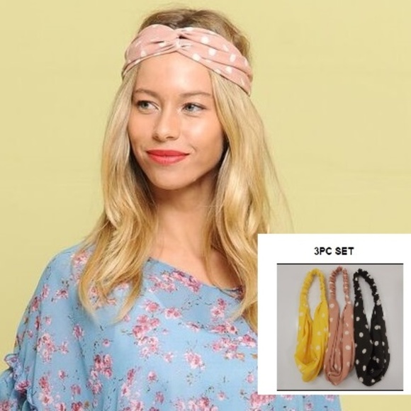 JUSTIN & TAYLOR Accessories - POLKA DOT HEADWRAP 3PC SET